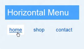 horizontal text menu horizontal text menu