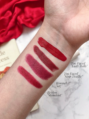 too faced revlon rimmel lipstick autumn fall sephora drugstore swatch blogger makeup beauty