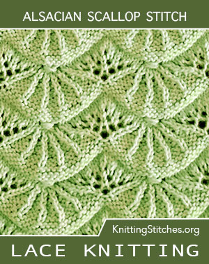 Alsacian Scallops. Best lace knitting 2018. Written instructions and video tutorial are included for your convenience. - KnittingStitches.org