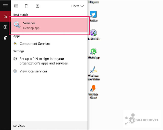 Jalankan Service - Cara Mudah Mematikan Menonaktifkan Windows Auto Update di Windows 10 - by sharehovel