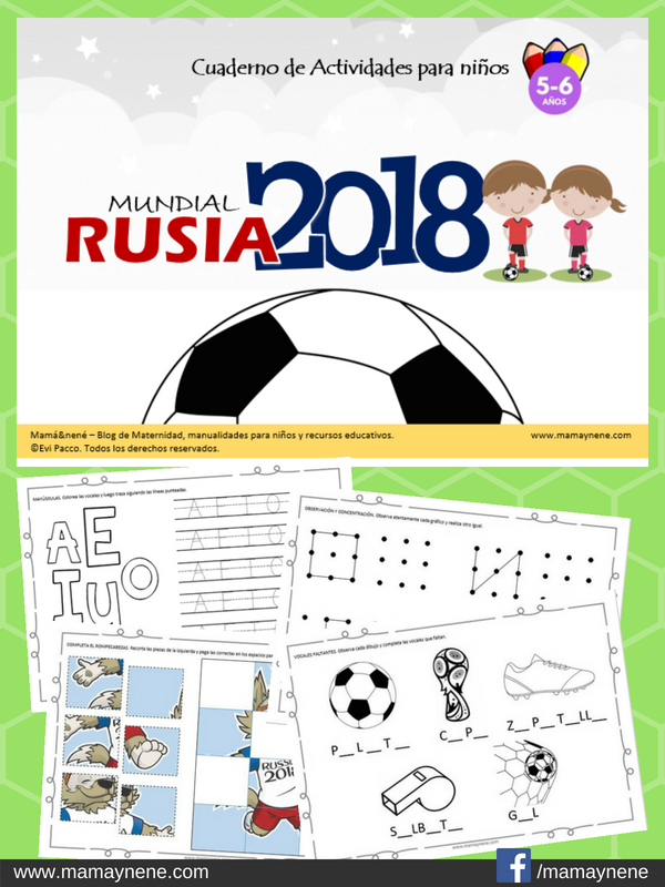 Cuaderno de Actividades para niños y niñas MUNDIAL RUSIA 2018 | Mamá