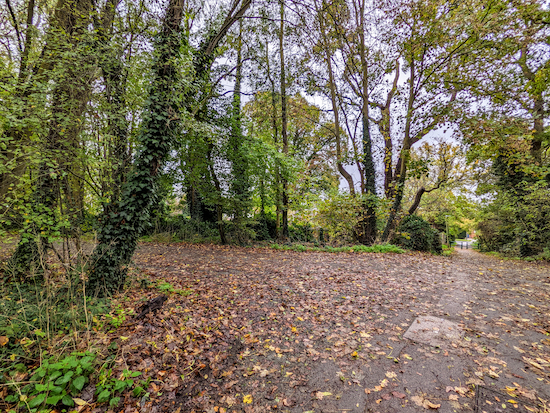 Turn left then follow the route of the former railway line