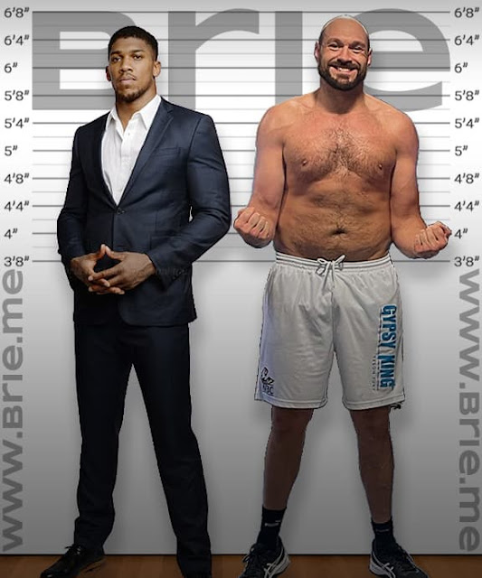 Anthony Joshua height comparison with Tyson Fury