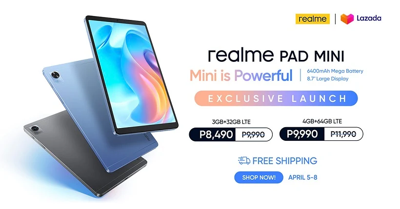 realme Pad Mini launched first in PH, with up to P2,000 OFF on Lazada starting April 5