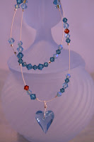 The Blue Heart - Swarovski crystals, Sterling Silver, Wire wrapped :: All Pretty Things