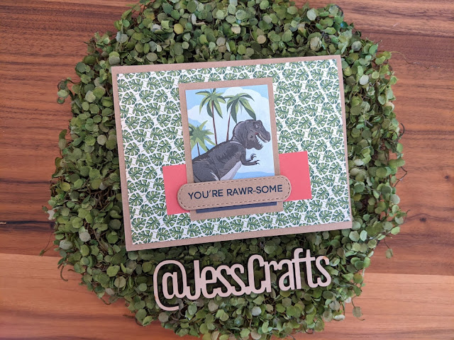 Card made with Carta Bella Dinosaur 6x6 Paper Pad by Jess Crafts