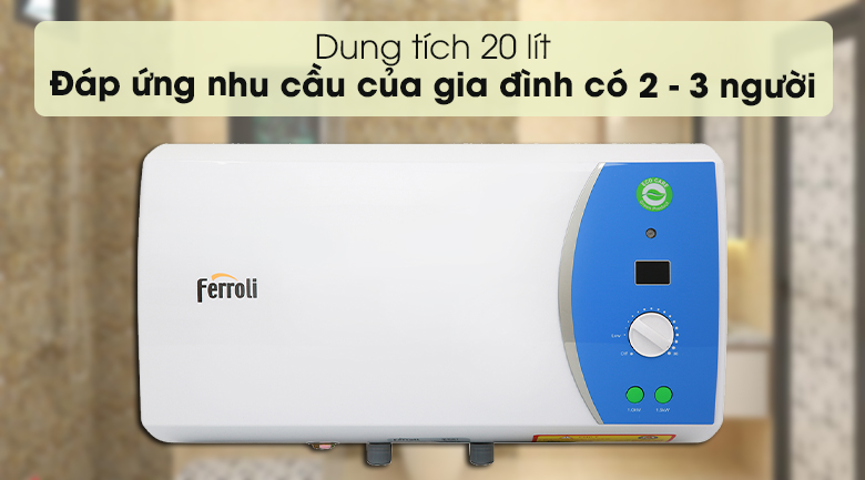 Máy nước nóng gián tiếp Ferroli 20 lít 2500W Verdi-20AE