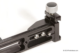 Hejnar Photo F69 QR clamp attached on G103 block+G10-80 rail - back view