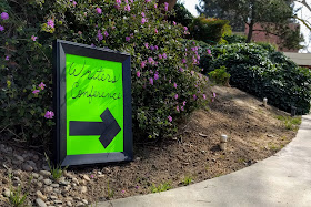 writers conference sign, Good Shepherd Lutheran Church, Fresno, California 