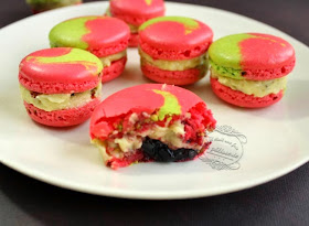 macarons pistache griotte