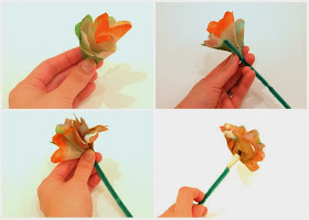 Making coffee filter flowers