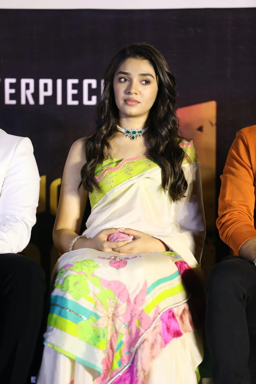 Actress Krithi Shetty at The Warrior Movie Pre Release Event