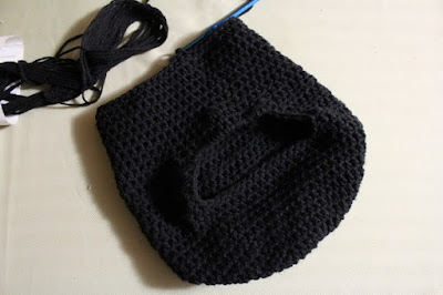 ninja mask, balaclava, crochet, WIP