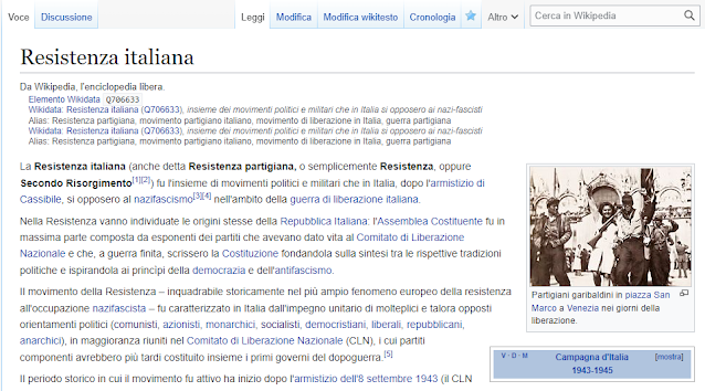 Resistenza italiana voce di Wikipedia Italiana