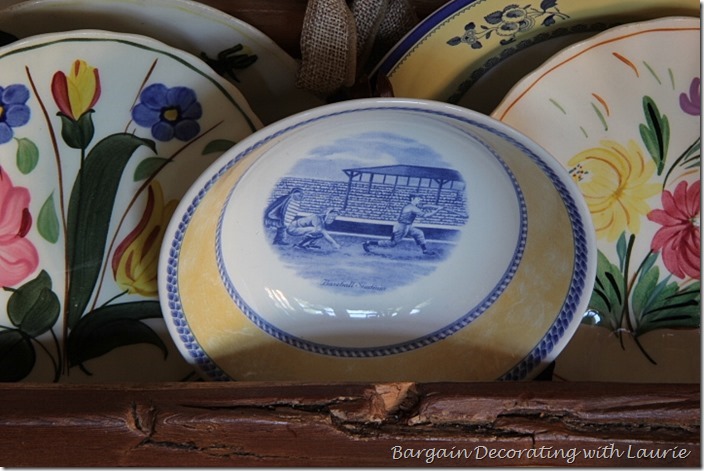 Baseball themed bowl for Summer Decor
