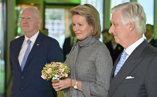 King Philippe and Queen Mathilde received the Belgian province governors. Queen Mathilde wore a Natan dress