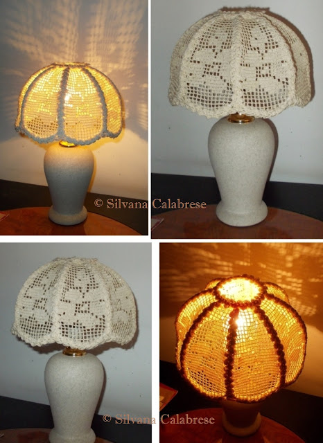 Crochet lampshade bedside lamp abat-jour Loving San Francisco