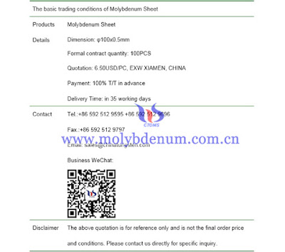 molybdenum sheet photo