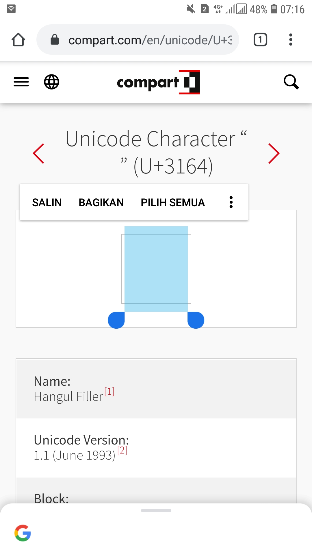 Unicode Character U 3164