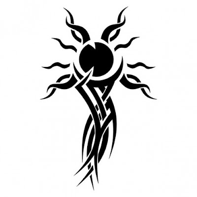 Tribal sun tattoo
