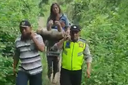 Polres Nganjuk Evakuasi Ibu Yang Akan Melahirkan di Hutan