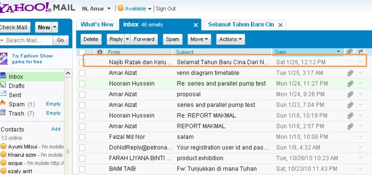 Lagenda AMARAIZAT: email CNY dari PM Malaysia