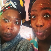 Ruka's Place - a woman and a girl looking happy with camwood face mask on.