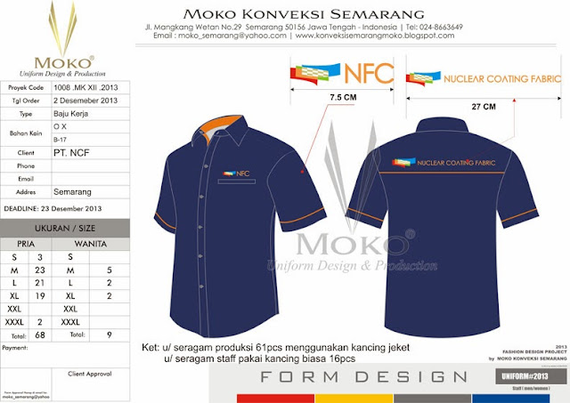 PRODUSEN PEMBUATAN BAJU SERAGAM PT. NCF - Semarang