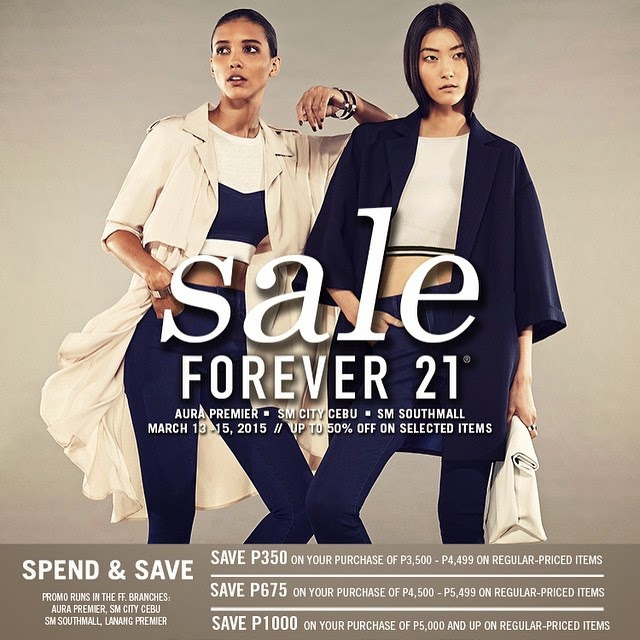 Manila Shopper: Forever 21 3-day SALE: Mar 13-15 2015