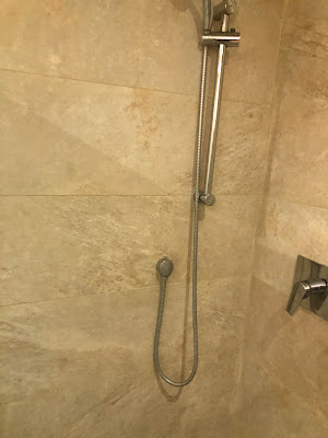 One of the shower stalls, Rain head and hand-held