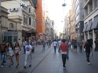 Istiklal Caddesi, the main pedestrian shopping avenue.