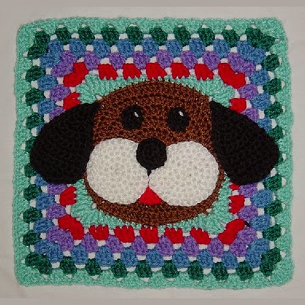 Puppy Dog Granny Afghan Square Free Pattern