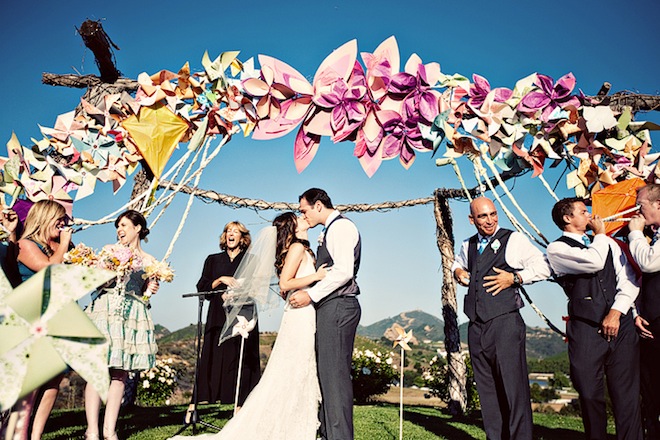 hawaiian wedding archway flowers