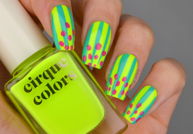 Neon Watermelon Nail Art