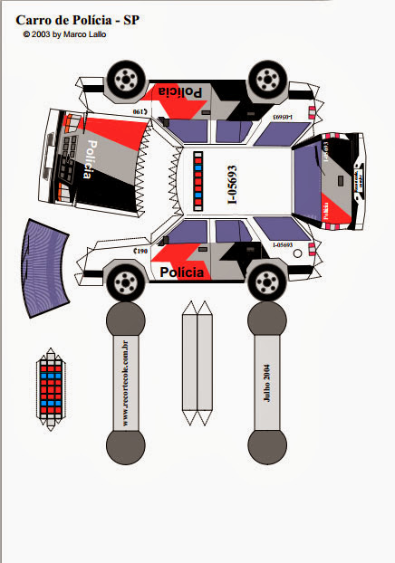 Molde de carro de policia para maquete