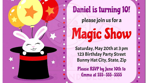 Magic Themed Party Invitations