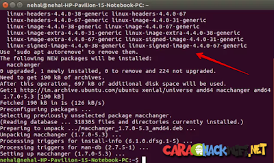 Proses installasi macchanger di linux