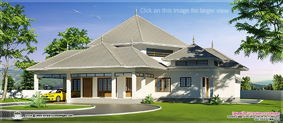 Kerala modern roof house