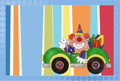 Clowns Free Printable Invitations, Cards or Photo Frames.