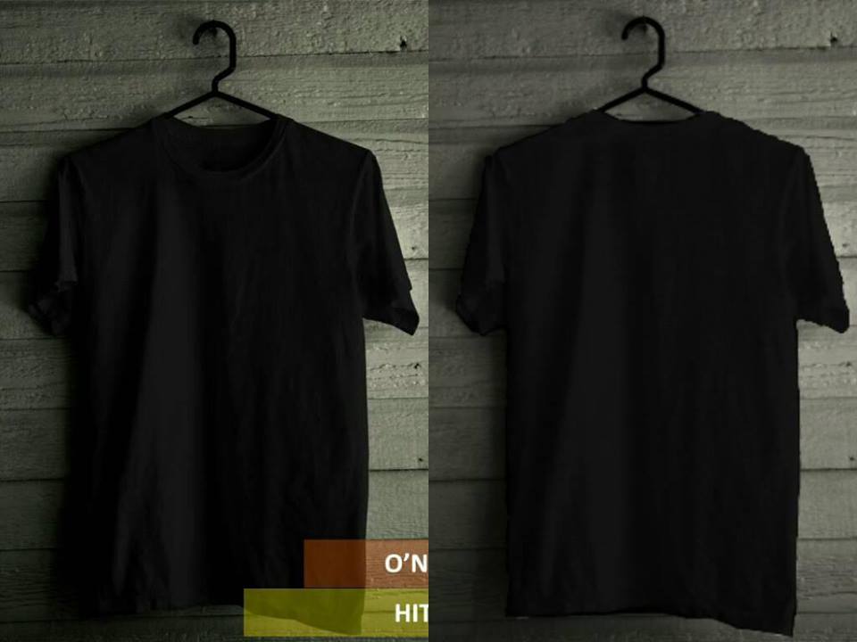  baju  kaos polos  hitam  depan belakang gambar sketsa  baju  