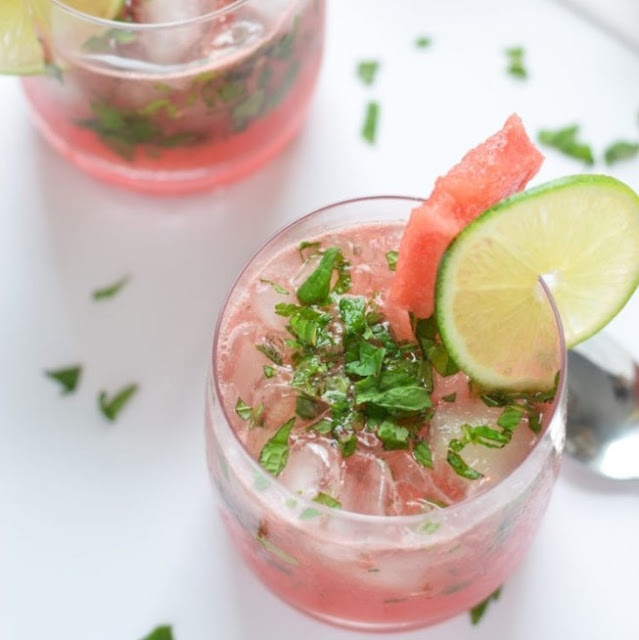 Watermelon Mint Wine Cocktail #summer #cocktail