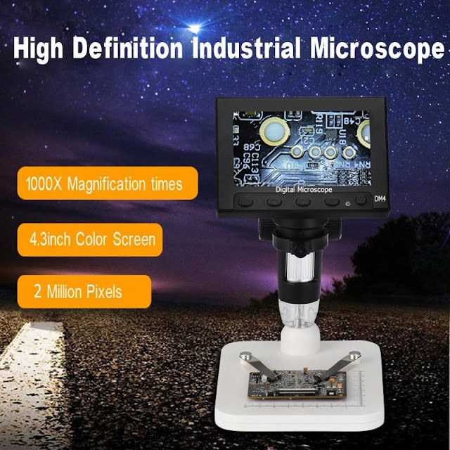 1000 x 2.0MP 1080P Magnifier USB Digital Electronic Microscope 4.3 Inch LCD Display