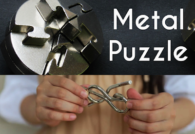 Metal brain teaser puzzles are physical puzzles made of metal material which are meant to challenge a person's thinking skills and logical ability.