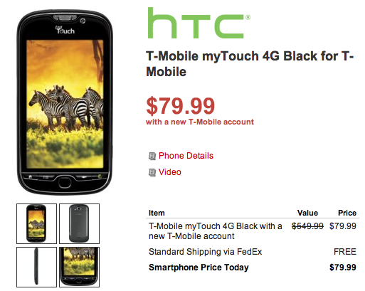 myTouch 4G on Radio Shack