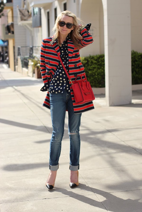 atlantic pacific stripes polka dots denim jcrew jacket red white blue