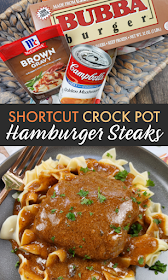 Shortcut Crock Pot Hamburger Steaks & Gravy