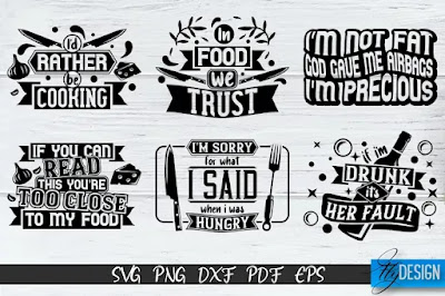 Bundle SVG Cutting Board SVG Bundle | Funny Kitchen Design Quotes