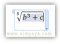  Gambar: Cara menulis persamaan di equation editor Microsoft Word