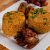 Jollof Rice with Dodo and Beef