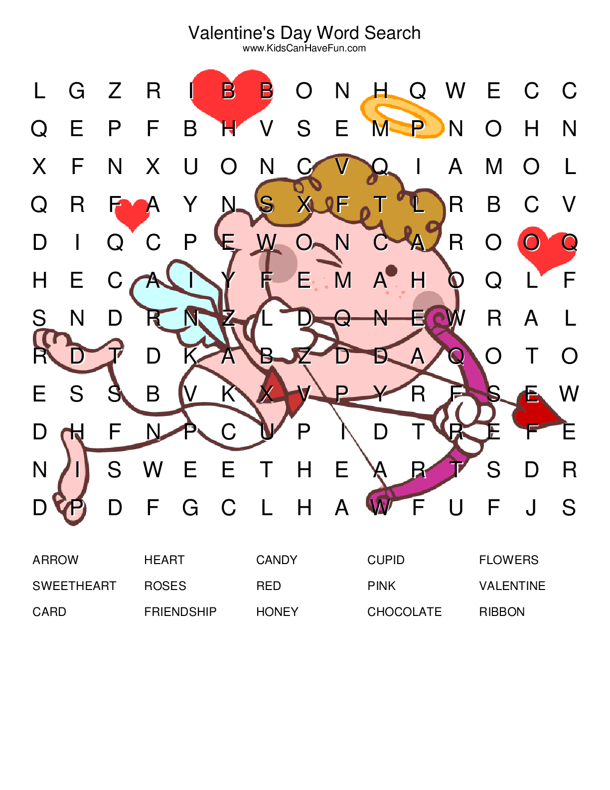 List Valentine's Day Words For Word Search, Cross Word ...